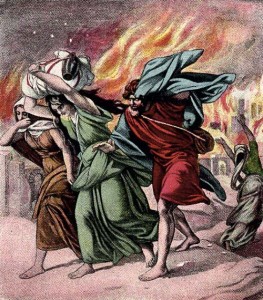 Lot Family Flees Sodom and Gomorrah